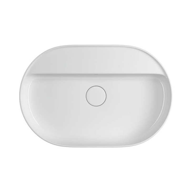 Cuba De Apoio Oval Com Mesa Slim Branco Deca 60 cm