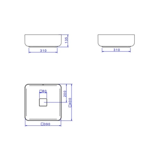 Cuba De Apoio Quadrada Slim Ébano Fosco Deca 40 cm - Imagem principal - 83f720b2-8f1c-47ab-88ed-ac3b5a4be220