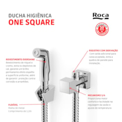 Ducha Higiênica Com Derivação Singles One Square Cromado Roca