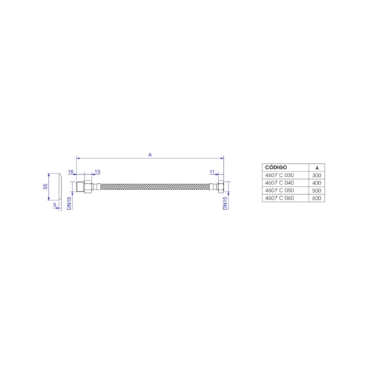 Engate Flexível 4607 Cromado Deca 40cm  - Imagem principal - f0bb90bb-1e44-4a81-9fac-bc84297ddb9c