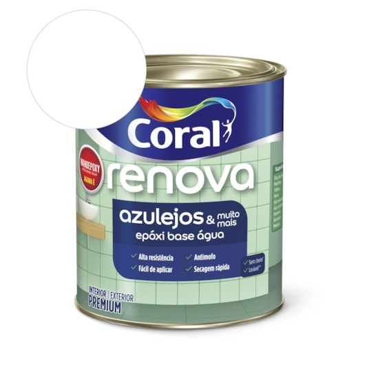 Esmalte Base Água Renova Azulejos E Muito Mais Acetinado Branco 900ml Coral - Imagem principal - 741d548c-5a2b-4d8d-860d-8cf959e0bcd3