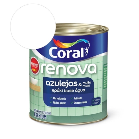 Esmalte Base Água Renova Azulejos E Muito Mais Acetinado Branco 900ml Coral - Imagem principal - a2a6856c-0e5c-40d6-ad79-842165a940c0