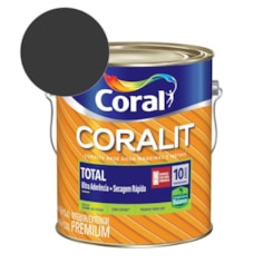 Esmalte Premium Brilho Coralit Total Balance Secagem Rapida Preto 3.6l Coral