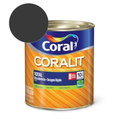 Esmalte Premium Brilho Coralit Total Balance Secagem Rapida Preto 900ml Coral