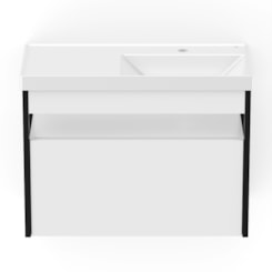 Gabinete Com Gaveta E Lavatório Flow Branco Celite 80x38cm