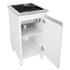 Gabinete Com Tanque Inox Alto Brilho Com Válvula 3,5 Docol 44x51,5x85 cm