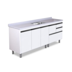 Gabinete Para Cozinha Coliseu 195,1cm 586641 Textura Branco Rorato