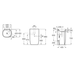 Lavatório Com Coluna Integrada Freest Válvula 1.1/4 Beyond Branco Roca 50x45cm