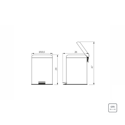 Lixeira Inox com Pedal Brasil 5L com Acabamento Polido e Balde Interno Tramontina - Imagem principal - cbb38704-a21d-446b-8de5-bec0fc6f754b