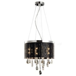 Lustre Duquesa Coroa Preto Fosco Avant 5 Lâmpadas G9