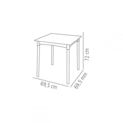 Mesa Diana 69,5x69,5cm Branco Tramontina