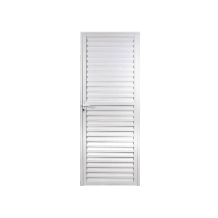 MGM PORTA  ALUMÍNIO LAMINADA LINHA SÓLIDA ESQUERDA 210x80CM BRANCO 