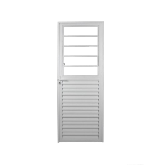 MGM PORTA DE GIRO DIREITA MISTA BASCULANTE VIDRO LISO SOFT PLUS ALUMINIO BRANCO 210X80CM - Imagem principal - 1f216f44-8159-42dc-8977-2cb3c169ed36