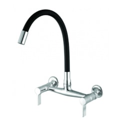 Misturador De Parede Para Cozinha Bica Móvel C36 3003 Atria Cromado/Preto Meber