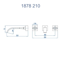 Misturador De Parede Para Lavatório 1878 1/2 Prima 210 Ouro Velho Fani