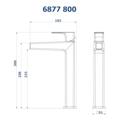 Misturador Monocomando de mesa Bica Alta para Lavatório Barbara Dundes 6877 BK800 Preto Fosco Fani