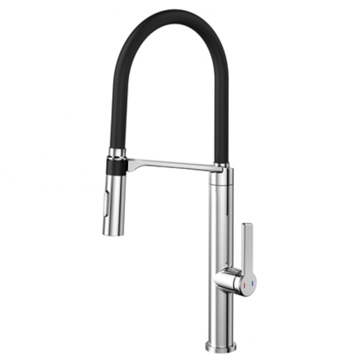 Misturador Monocomando Para Cozinha De Mesa Doc Chrome/black Docol