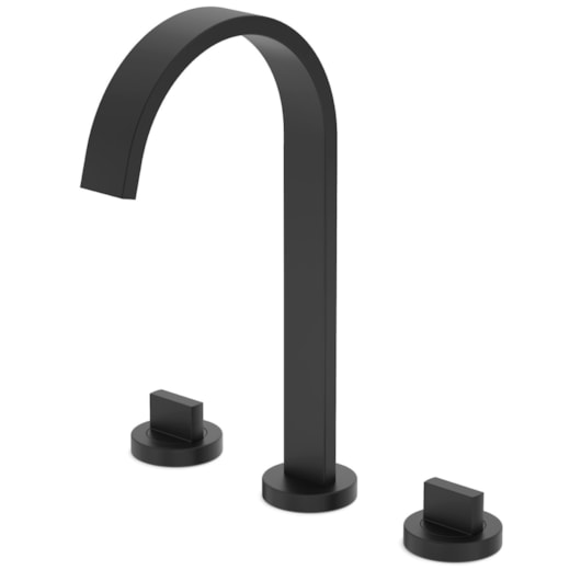 Misturador Para Lavatório De Mesa Bica Alta Com Válvula Flow Preto Matte Celite - Imagem principal - 7ea3bc1e-9326-43f0-a832-ceabfec199de