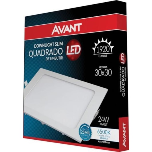 Painel Pop LED De Embutir Em Aluminio 24W Quadrado 30cm Luz Branca 6500K Bivolt Avant - Imagem principal - 9519f11f-ed7f-43ef-9946-8771717e1ce5