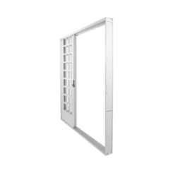 Porta De Aço 4 Folhas Quadrado Branco MGM 215x200x12cm