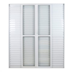 Porta De Correr 6 Folhas Vidro Liso Branco Mgm 210x180cm