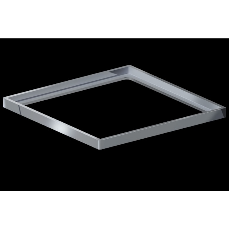 Porta Grelha Quadrado Inox Polida Linear 15x15cm