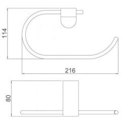 Porta Toalha Argola Like 2050 C78 Cromada Loren