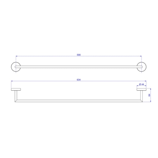 Porta Toalha Barra Disco 2040 Cromado Deca 60cm  - Imagem principal - 9e61e78d-63fd-4797-b6ba-6573406785a3