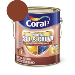 Resina Impermeabilizante Proteção Sol & Chuva Vermelho Óxido 3,6L Coral