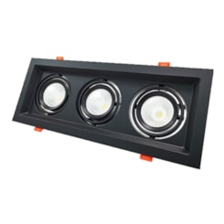 Spot Led Evidence Trio Luz Amarela E Branca 21W Preto Fosco Avant