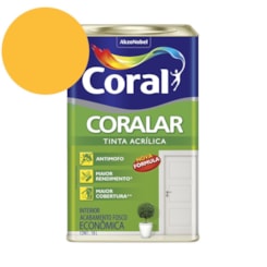 Tinta Acrílica Econômica Coralar Acrílico Fosco Amarelo Frevo 18l Coral