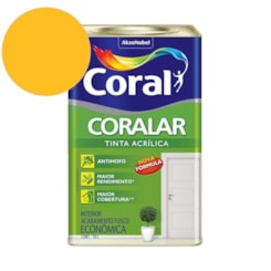 Tinta Acrílica Econômica Coralar Acrílico Fosco Amarelo Frevo 18l Coral