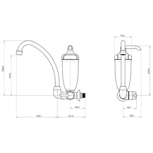 Torneira Para Cozinha De Parede Com Filtro Acqua Bella Branco Lorenzetti - Imagem principal - 1b64e63c-5036-4c03-ae95-50aeb8412a2c