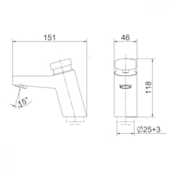 Torneira Para Lavatório De Mesa Automatica Temporizada Bactéria Free Pressmatic Deluxe Cromada Docol