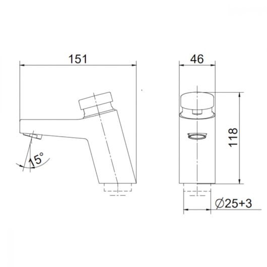 Torneira Para Lavatório De Mesa Automatica Temporizada Bactéria Free Pressmatic Deluxe Cromada Docol - Imagem principal - c290b7d5-ebda-4186-a507-331eec67a6c6