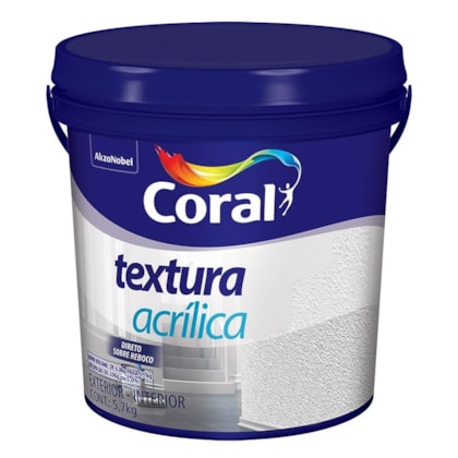 Acabamento Decorativo Textura Acrílica Fosco Branco 5,7kg Coral