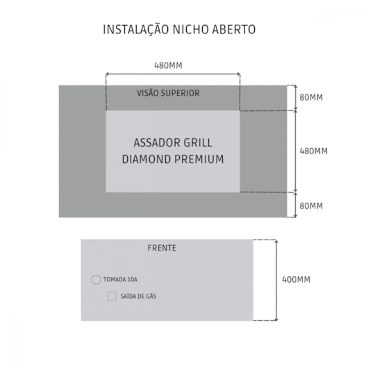 Churrasqueira Grill A Gas Diamond Premium Com Tampa E Termômetro GLP Titan - Imagem principal - 7fc7c168-32a8-49b9-939a-288038a7b34c