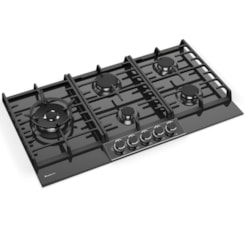 Cooktop A Gás Montreal Vidro Debacco 90Cm 5 Bocas