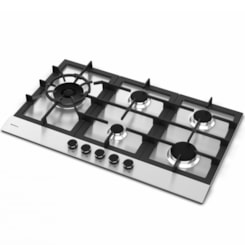 Cooktop A Gás Zurique Aço Inox Debacco 90Cm 5 Bocas