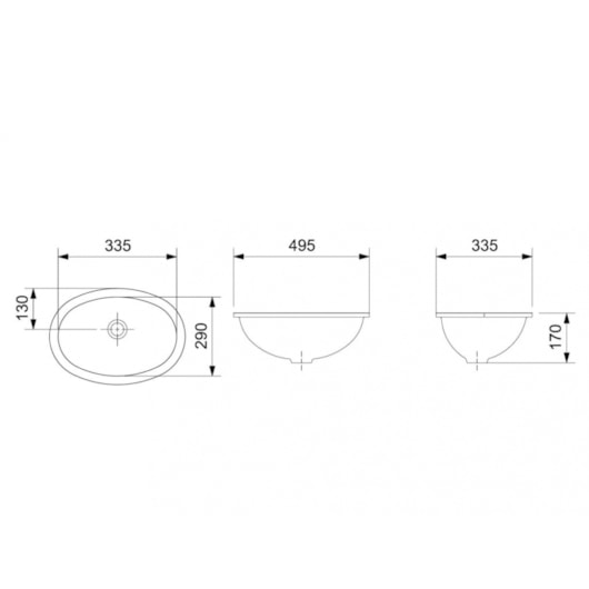 Cuba De Embutir Oval 49x32cm Branco Celite - Imagem principal - 6a7a88b7-12f5-49ef-b14d-6957cca2d193