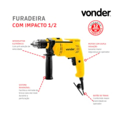 Furadeira Com Impacto 1/2 FIV 550N 127V Vonder