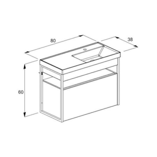 Gabinete Com Gaveta E Lavatório Flow Branco Celite 80x38cm - Imagem principal - 3c23d6d1-f095-4f4e-a4b4-40bd72848680