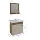 Gabinete Para Banheiro Com Lavatório E Espelho Iris Amendoa E Branco MGM Móveis 44cm - 01774999-bfb6-4674-a1d3-560926416088