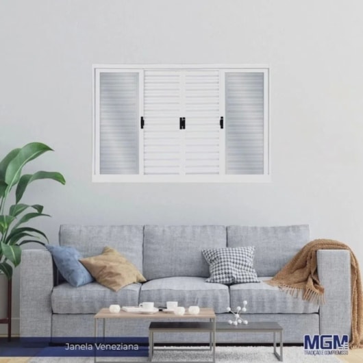 Janela Veneziana 6 Folhas Vidro Liso Minas Sul Aço Branco MGM 120x200cm - Imagem principal - e9eef5c0-cec0-4334-a197-ea71ad2e83ac