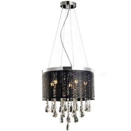 Lustre Duquesa Florestta Preto Fosco Avant 5 Lâmpadas G9