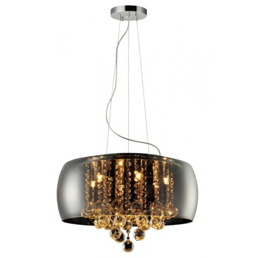 Lustre Wessex Vidro Fume 50CM Espelhado 5Xg9 Canopla Cromo Avant - Imagem principal - 7ae011ae-3041-47ca-963d-1272bfd5ff20