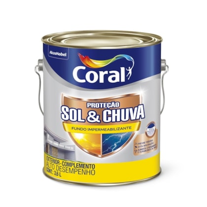 Pré Pintura Sol & Chuva Selador Impermeabilizante Branco 3.6l Coral