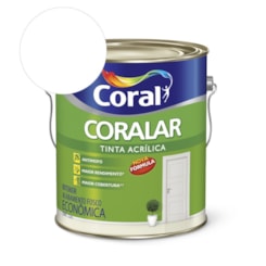 Tinta Acrílica Econômica Coralar Acrílico Fosco Branco Neve Coral 3,6L