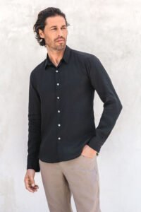 Men bottom down linen shirt