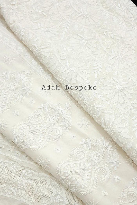 Designer Pure Georgette Chikankari Saree - Adah Chikankari